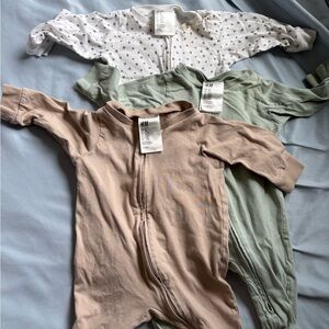H&M Kids One Piece Set - Cream, Green, and Tan